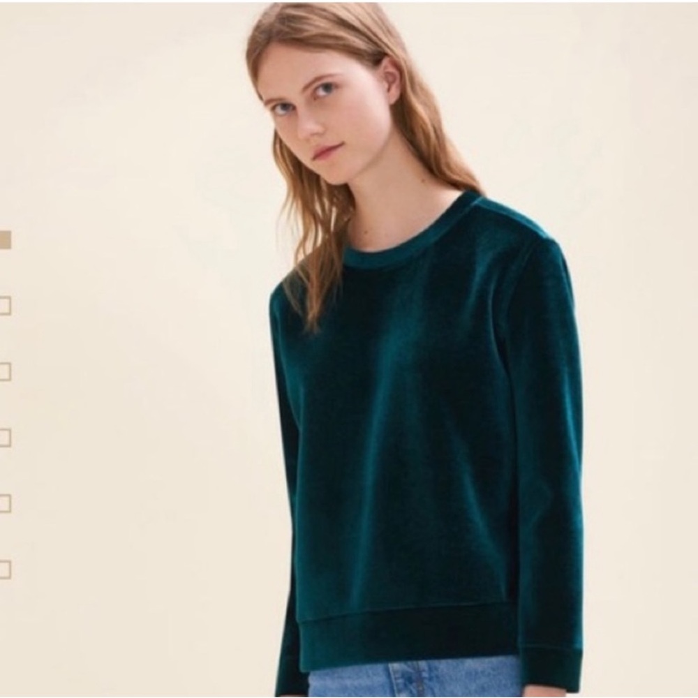 Maje Green Velvet Sweatshirt